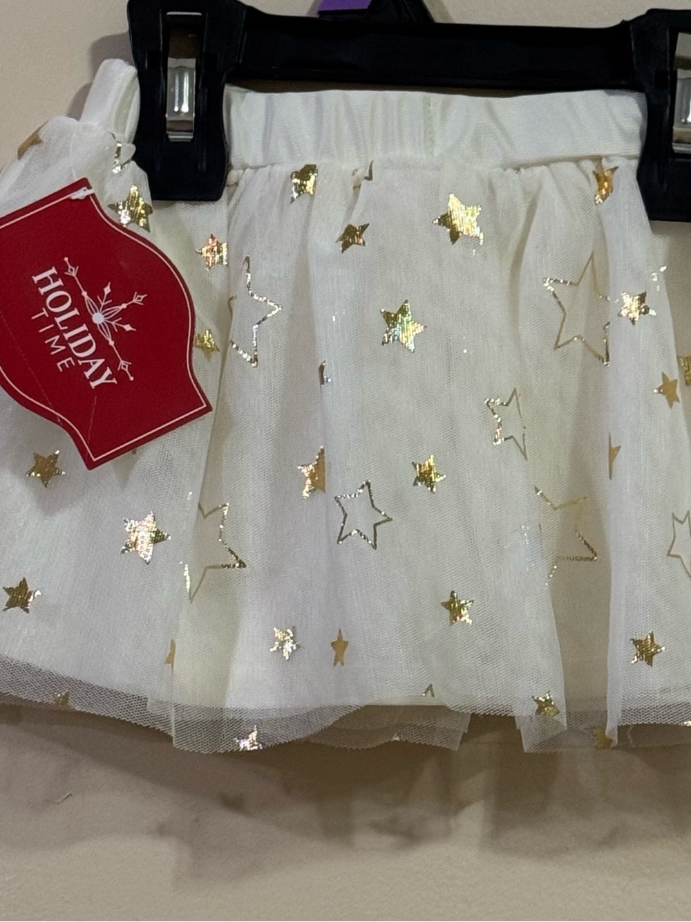 Holiday Time Cream Tulle Skirt with Subtle Shine ( 12 Mese)